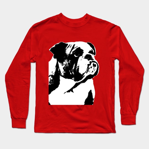 Bulldog B&W Long Sleeve T-Shirt by GrizzlyVisionStudio